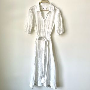 Linen puffed sleeve Shirt Dress by Lisa Marie Fernandez